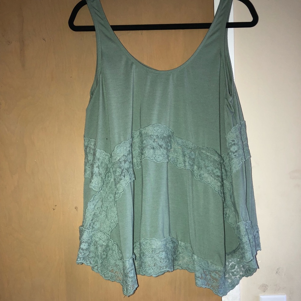 Olive green flowy shirt